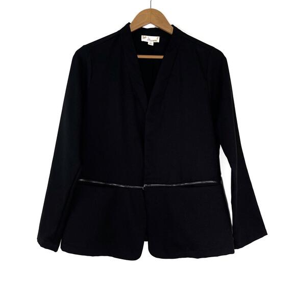 Misia Women’s Size Small Black Zipper Waist 2 in 1 Lightweight Blazer Jacket - Picture 1 of 12